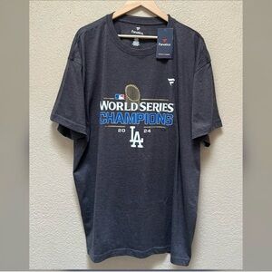 Los Angeles Dodgers 2024 World Series Champions Logo Gray T-Shirt Men's Size 3XL